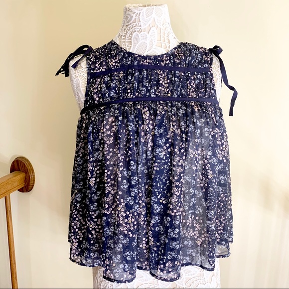 Aqua Tops - Aqua woman’s sleeveless top shirt floral blue sz S